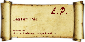 Lagler Pál névjegykártya